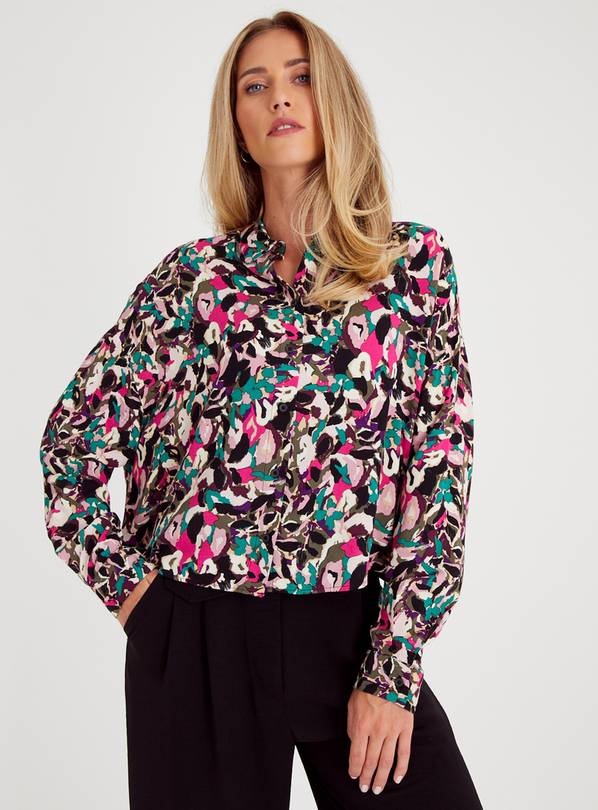 Abstract Floral Relaxed Fit Shirt 18